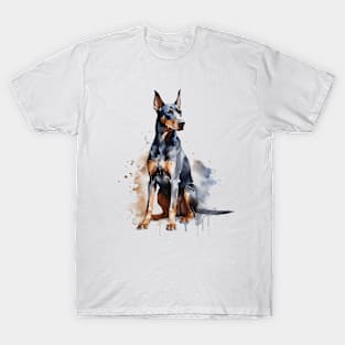 Doberman Watercolor Style T-Shirt